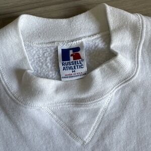 Vintage Russell Athletic Blank Sweatshirt Mens Medium White Crewneck Streetwear